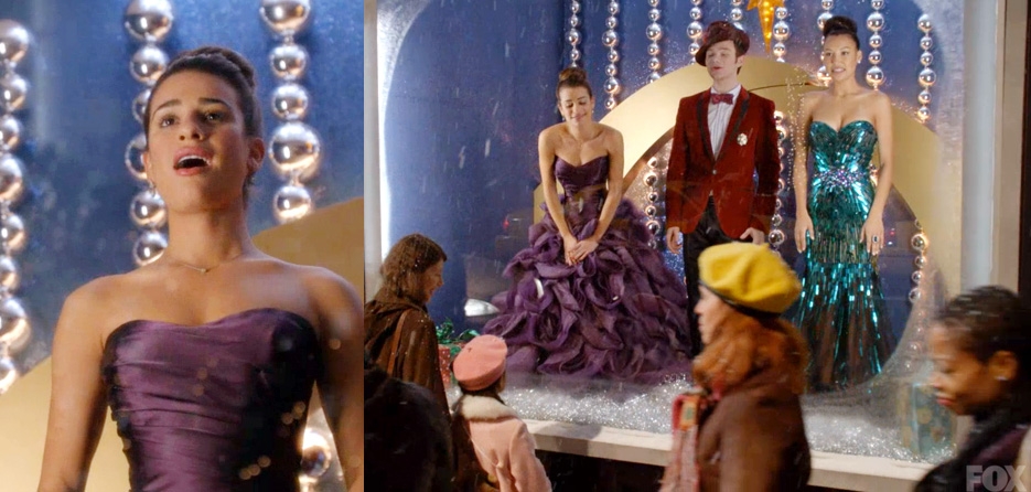 Actress Lea Michele wore an amazing Winnie Couture creation for a special Christmas episode of ‘Glee’.