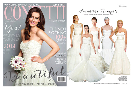 CONFETTI, the Irish bridal magazine featured Winnie Couture style Brealynn.