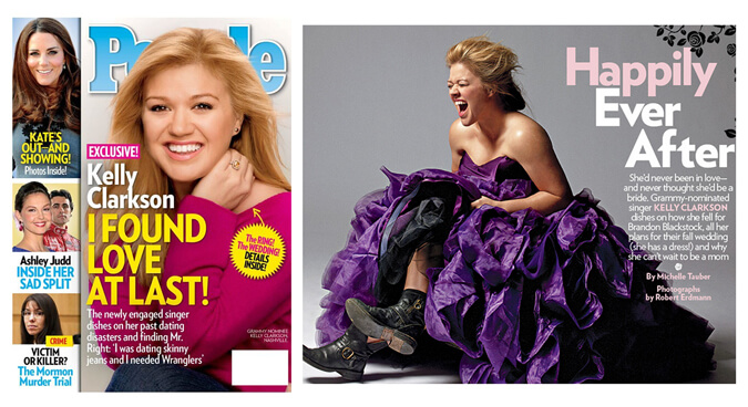 PEOPLE magazine featured singer Kelly Clarkson in WINNIE COUTURE style Pierretta.